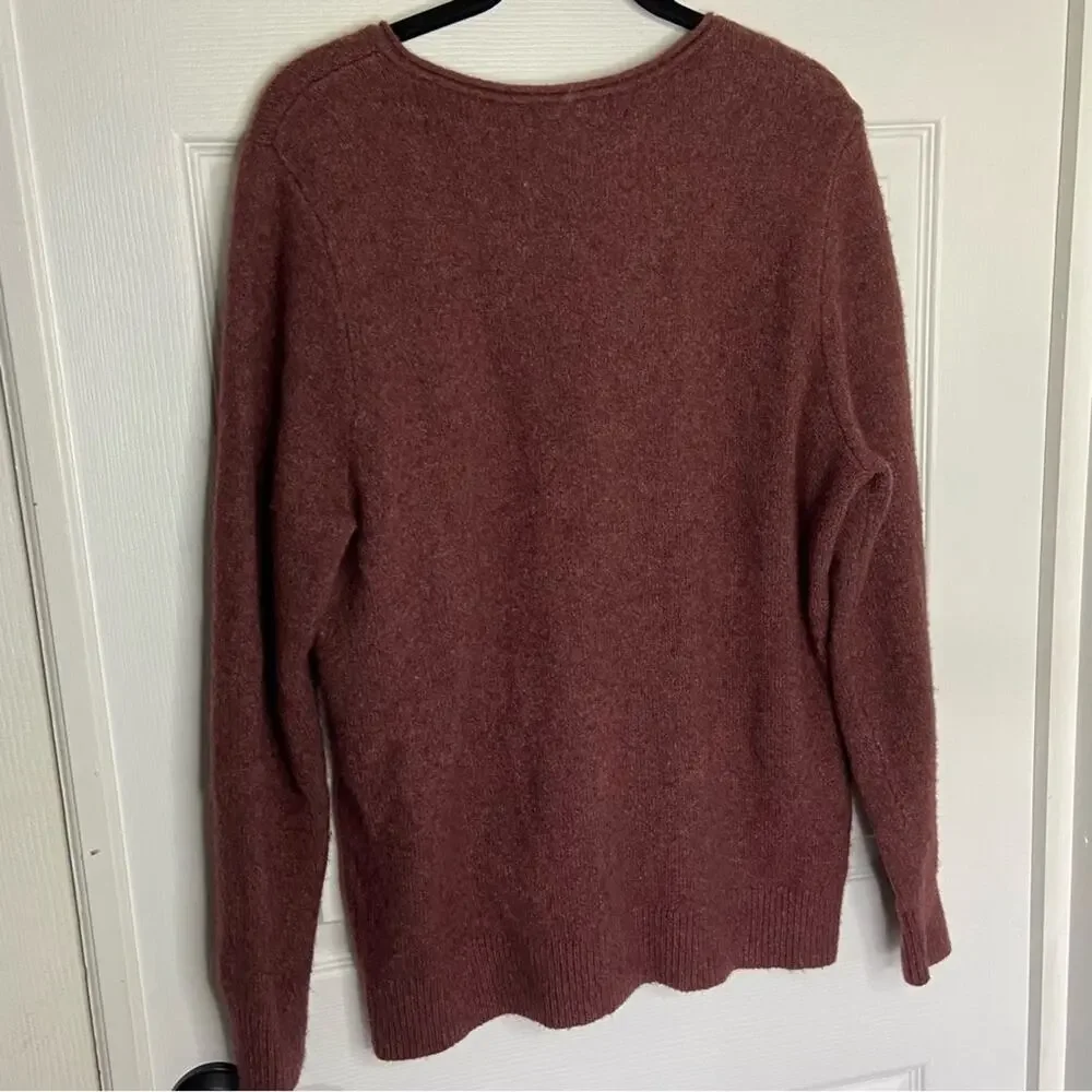 J Crew wool Alpaca Boucle roll Crew neck sweater XL